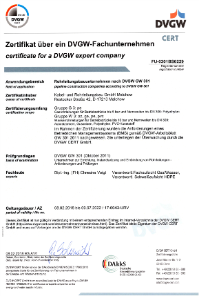 DVGW-Zertifikat, Gruppe G3: pe, Gruppe W3: az, ge, ku, pe